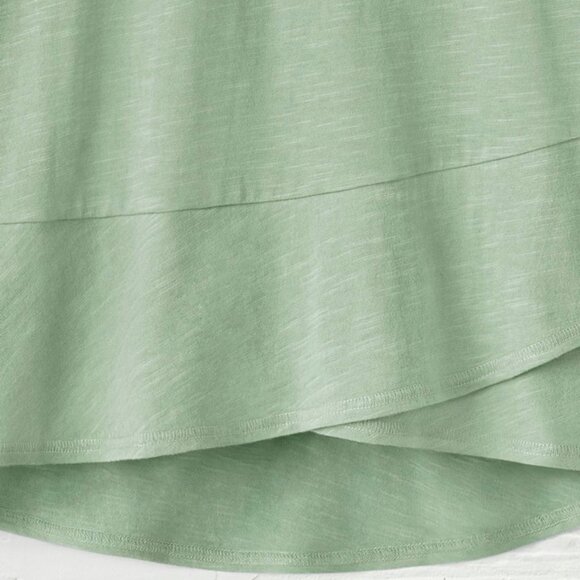 Coldwater Creek Sage Green  Ruffled Charmed Slub Tee Like New - Picture 3 of 12